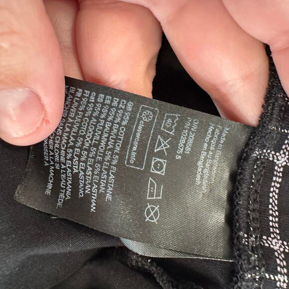 H&M Black & White Plaid Flare Leg Pull On Pants Girls Size 18 Preppy - Picture 6 of 7